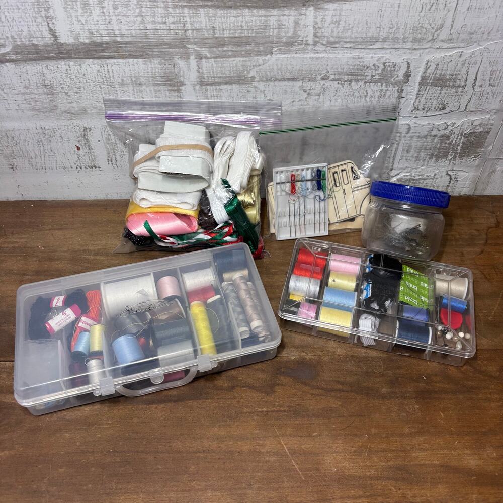 Sewing Supplies Lot Thread Boxes